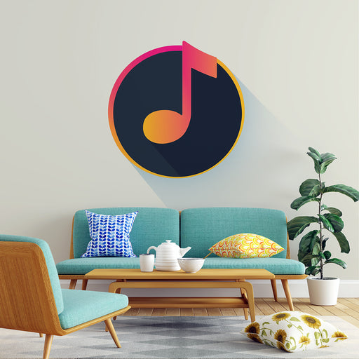 Papier peint moderne avec icône musicale colorée pour salon design minimaliste