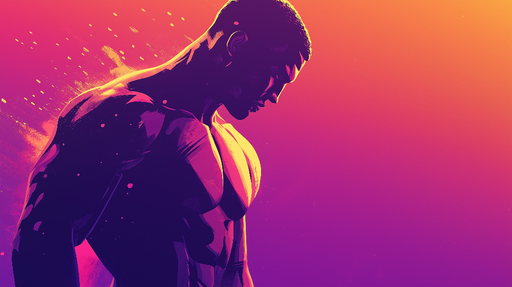 Papier peint illustration abstraite Silhouette d'un homme dans des teintes