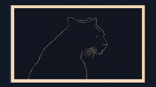 Papier peint imitation tableau Élégante silhouette minimaliste sur fond sombre