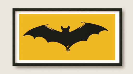 Papier peint imitation tableau Motif graphique noir sur fond jaune vif