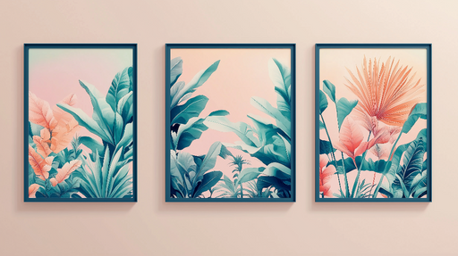 Papier peint imitation tableau Motifs floraux colorés et luxuriants