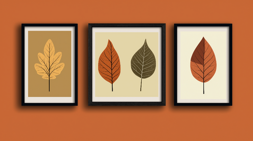 Papier peint imitation tableau Motifs modernes aux teintes automnales