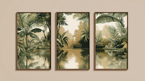 Papier peint imitation tableau Une oasis verdoyante articulant la nature et la sérénité
