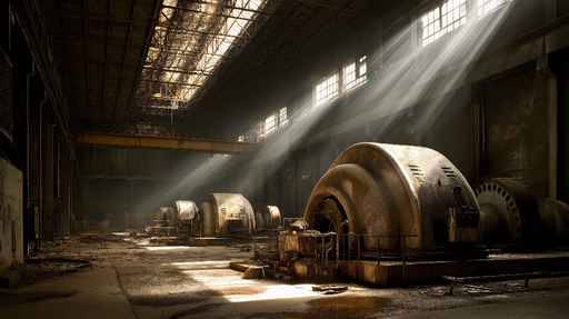 Papier peint industriel Ambiance de vieille usine avec lumière naturelle