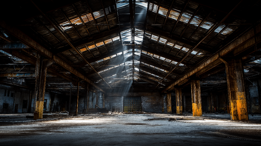 Papier peint industriel Atmosphère urbaine avec éclairage dramatique