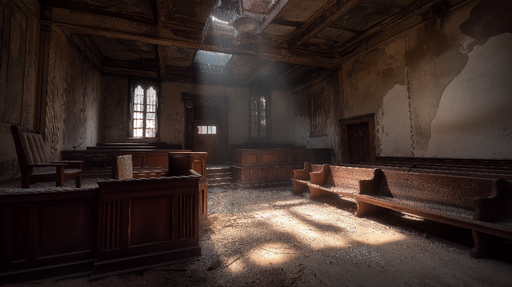 Papier peint intérieur abandonné Ambiance d'auditorium vintage avec lumière naturelle