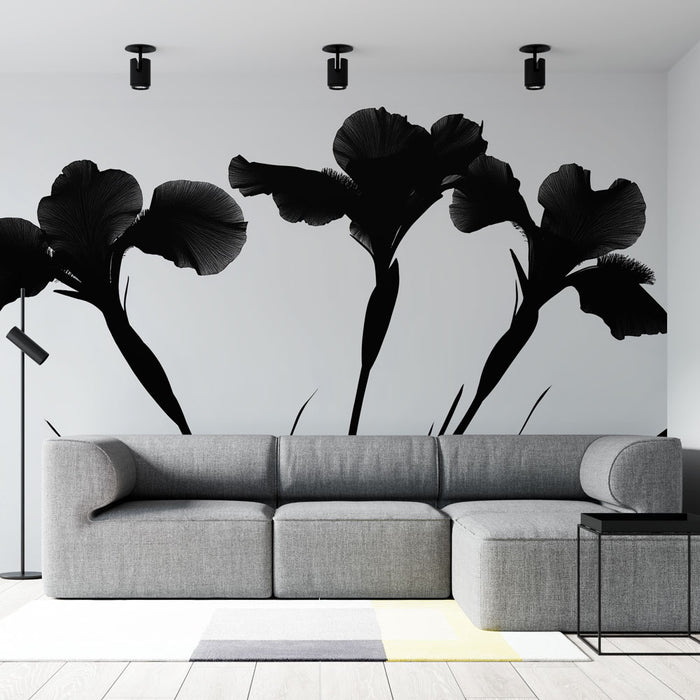 Papier peint iris | Constraste en noir et blanc