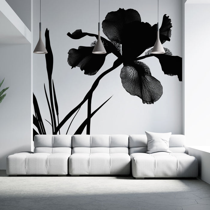 Papier peint iris | Monochrome noir et blanc