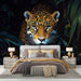 Papier peint jungle avec portrait captivant de jaguar pour chambre moderne