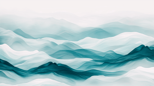 Papier peint japandi vagues avec nuances vert d eau