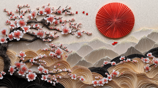 Papier peint japonais Fresque merveilleuse