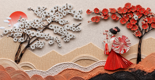 Papier peint japonais Scénographie