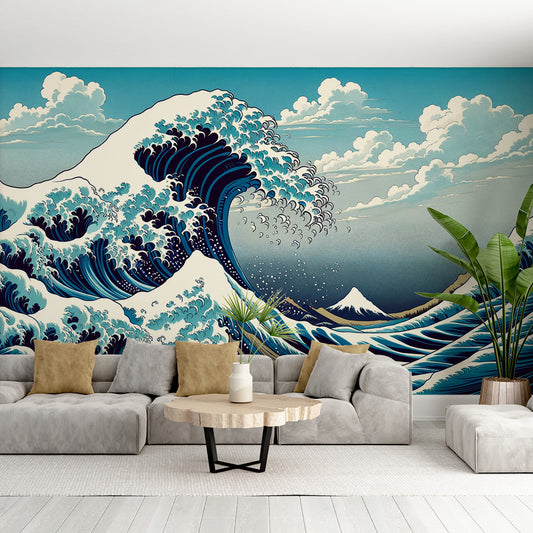 Papier peint vague japonaise | Design animé