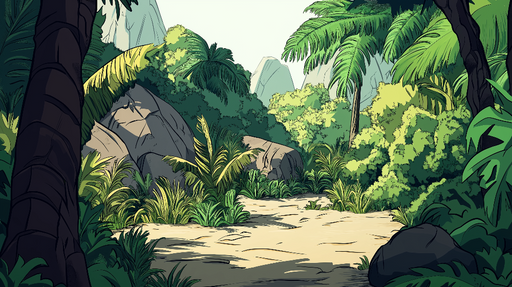 Papier peint jungle Ambiance verdoyante et tropicale remplie de feuillage luxuriant