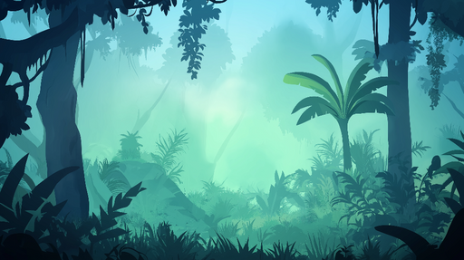 Papier peint jungle brumeuse Atmosphère mystérieuse et verdoyante