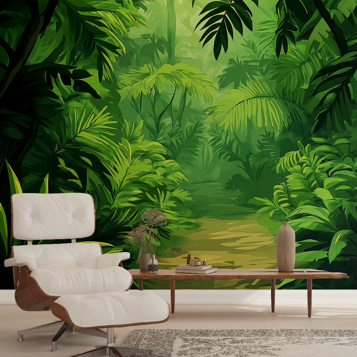 Papier peint jungle | Charme tropical avec feuillage luxuriant