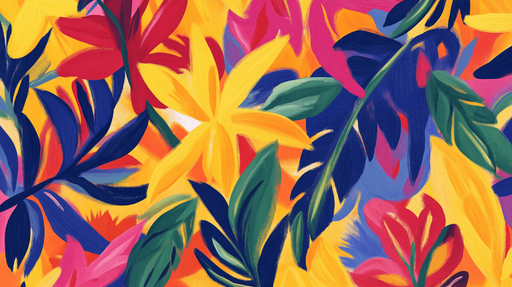 Papier peint jungle et fleurs Tout en couleurs tropicales