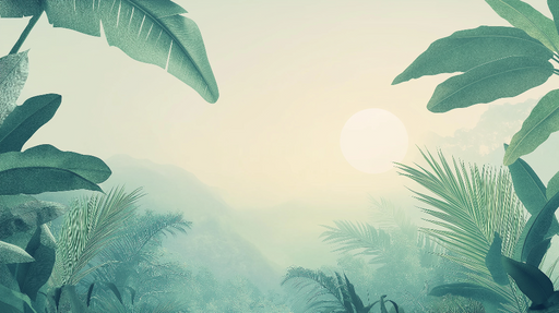 Papier peint jungle Feuillage tropical sous une lumière douce