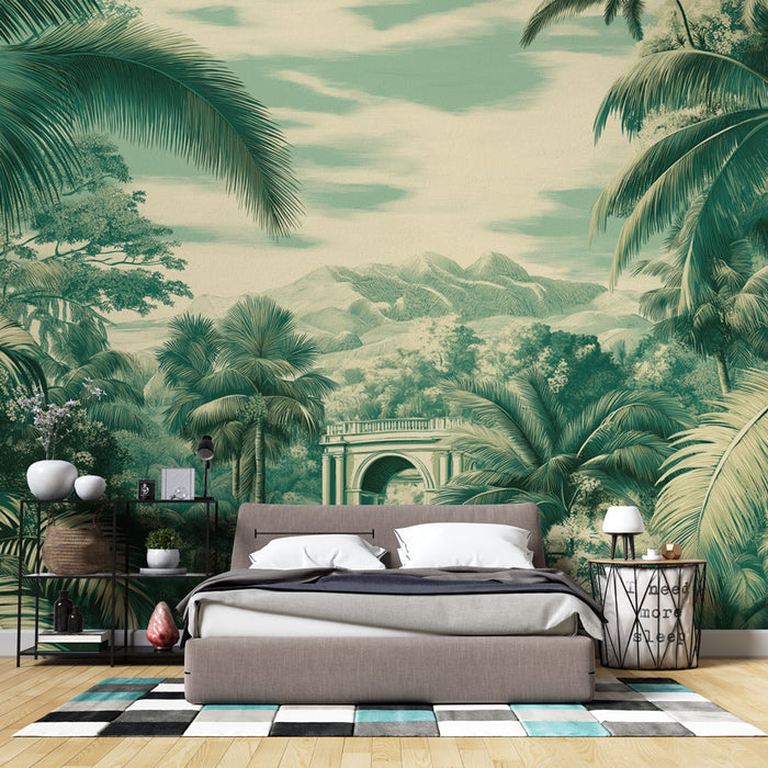 Papier peint jungle tropicale | Évasion au cœur d'une forêt luxuriante subtropicale