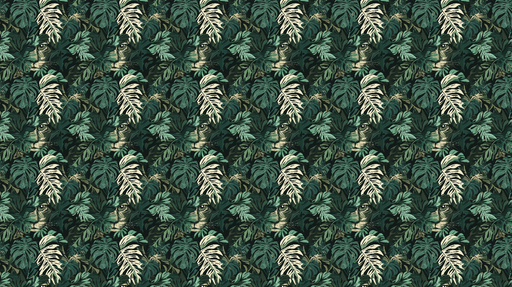 Papier peint jungle tropicale Feuilles luxuriantes et motifs camouflés