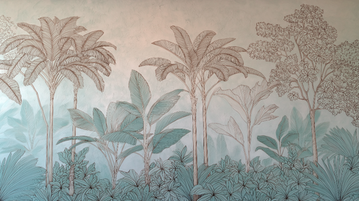 Papier peint jungle tropicale Motif de palmiers élégants et feuillage luxuriant