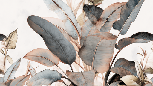 Papier peint jungle tropicale teintes claires