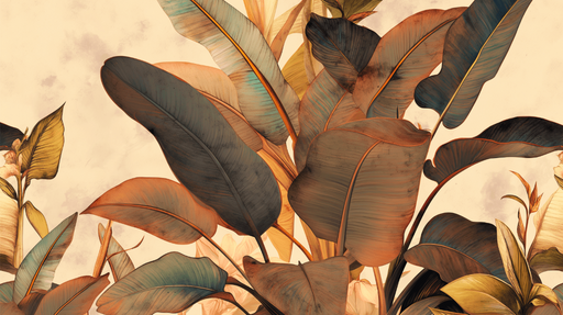 Papier peint jungle tropicale teintes vintage