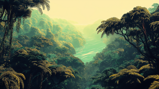 Papier peint jungle Vues luxuriantes d'une forêt tropicale