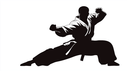 Papier peint karate Kata en noir et blanc