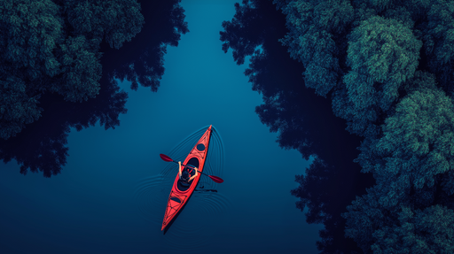 Papier peint kayak Aventure en kayak sur un lac serein