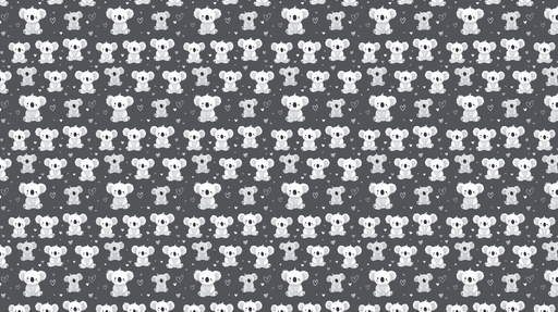 Papier peint koala Motif amusant de koalas sur fond gris