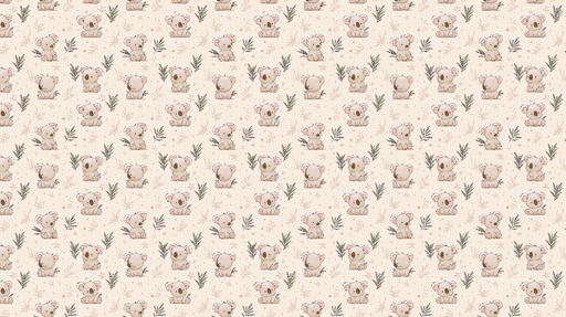 Papier peint koala Motifs adorables de koalas et feuillages délicats
