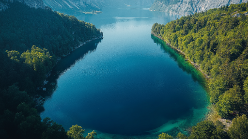 Papier peint lac serein Paysage paisible d'un lac entouré de forêt