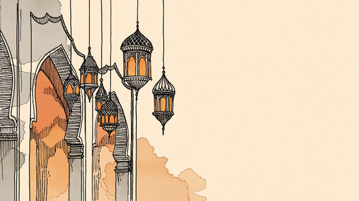 Papier peint lanternes marocaines Élégance des lanternes suspendues sur un fond doux