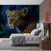 Papier peint artistique avec portrait de léopard dans la jungle pour décoration murale moderne chambre adulte