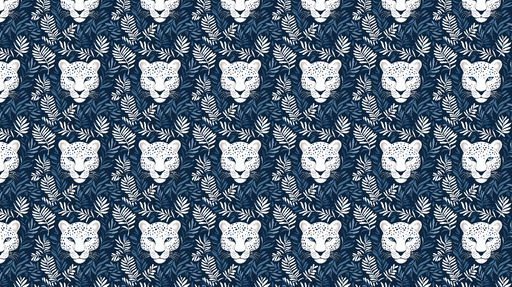 Papier peint léopard Têtes de léopard élégamment intégrées dans un motif de feuillage tropical