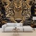 Papier peint artistique avec visage majestueux de léopard pour salon moderne