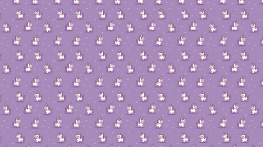 Papier peint licorne Motif ludique de licornes sur fond violet