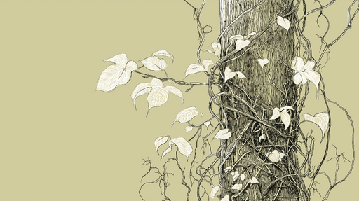 Papier peint lierre Vigne délicate sur fond doux