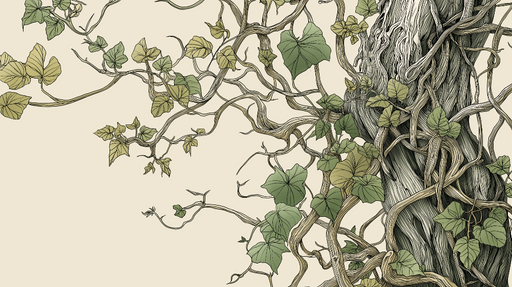 Papier peint lierre Vignes gracieuses et feuillage détaillé