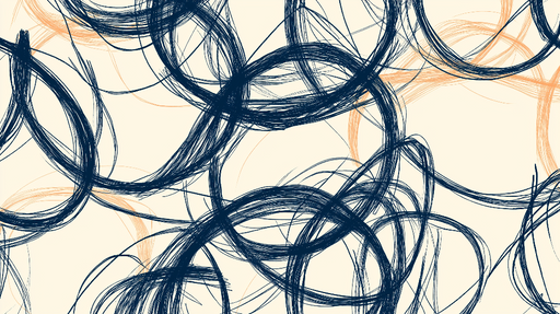 Papier peint lignes abstraites Motif ondulé en bleu marine et touches de beige