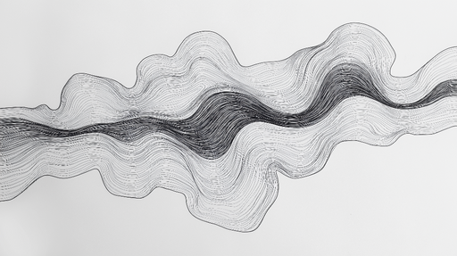 Papier peint lignes fluides Motif abstrait en noir et blanc aux contours ondulés