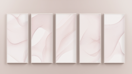 Papier peint lignes ondulées Délicates vagues roses sur fond clair