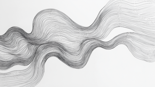 Papier peint lignes ondulées Motif abstrait en noir et blanc de lignes fluides