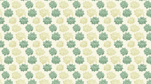 Papier peint lotus Motif de fleurs de lotus en verts et crèmes