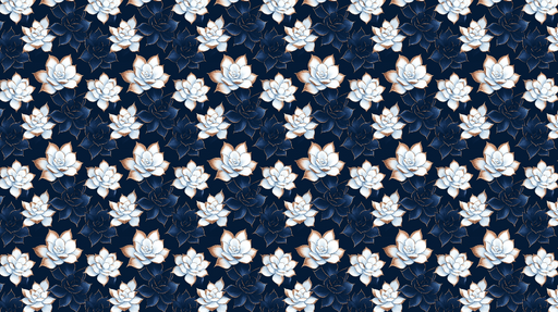 Papier peint lotus Motif de fleurs de lotus sur fond bleu foncé