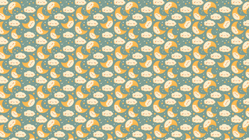 Papier peint lune et nuages Motif joyeux de lunes souriantes et nuages douillets