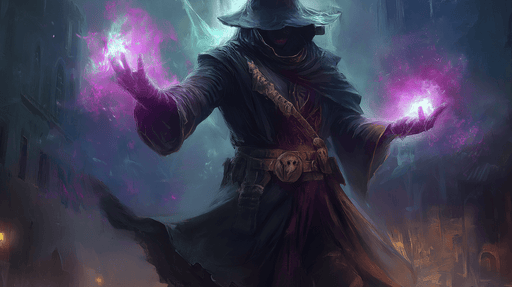 Papier peint mage mystique Sorcier lançant des éclairs de magie lumineuse