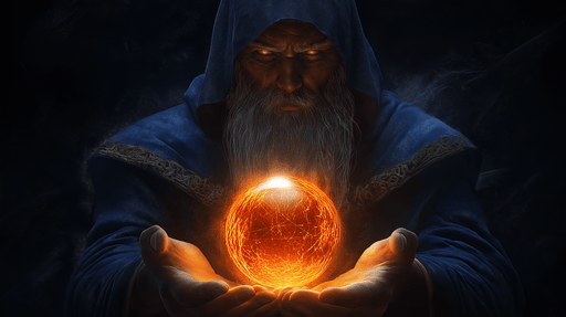 Papier peint magie Sombre sorcier tenant une orbe lumineuse