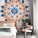 Papier peint mandala multicolore avec motif floral pour chambre moderne